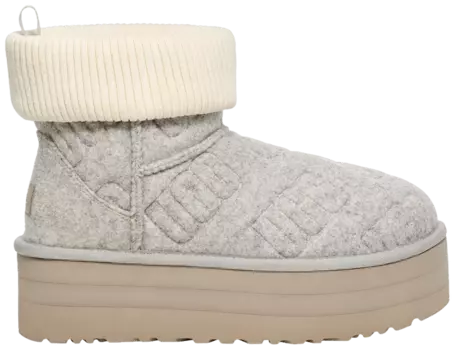 Ботинки UGG Wmns Classic Mini Platform Felted Boot 'Grey', серый