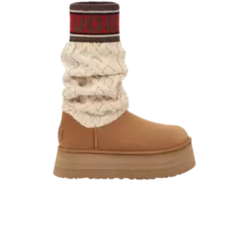 Ботинки UGG Wmns Classic Sweater Letter Boot Chestnut, коричневый