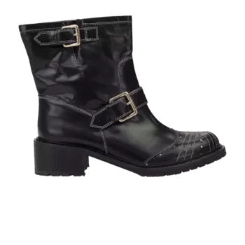 Ботинки Valentino Wmns Thread Side Logo Ankle Boot 'Black', черный