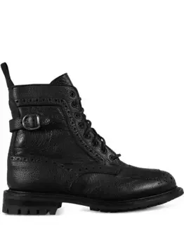 Ботинки в стиле милитари с пряжками Tricker's, черный