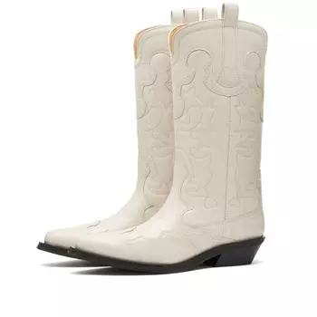 Ботинки в стиле вестерн с вышивкой Ganni