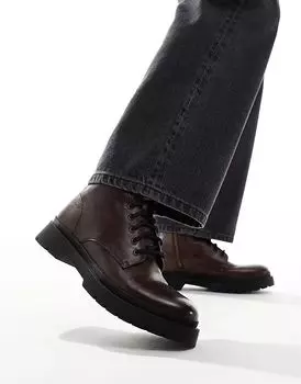 Ботинки Walk London Callum Lace из коричневой кожи