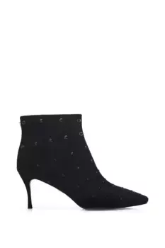 Ботинки Wenoa на каблуке из алькантары Moda In Pelle, черный