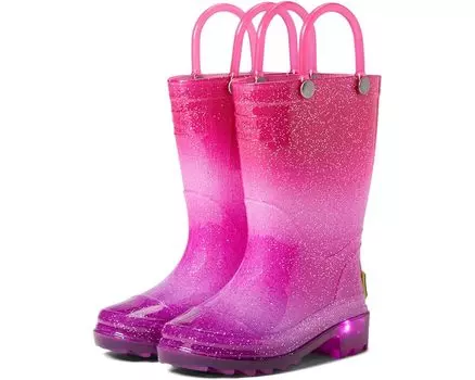 Ботинки Western Chief Ombre Glitter Lighted Rain Boot, розовый