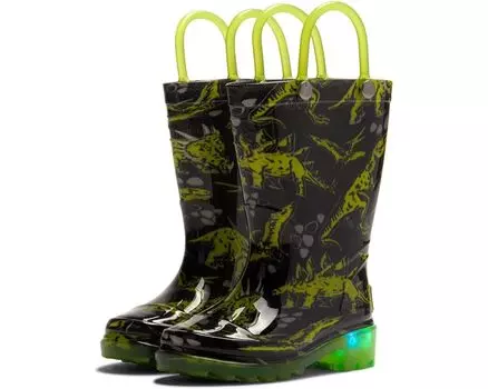 Ботинки Western Chief Sketch Dino Lighted Waterproof Rain Boot, черный