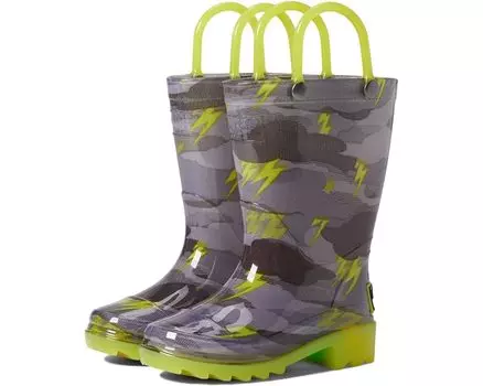 Ботинки Western Chief Storm Chaser Lighted PVC Rain Boot, серый