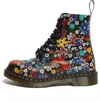 Ботинки (WMNS) Dr. Martens 1460 Pascal Floral Lace Up Boots Black 26113102, разноцветный