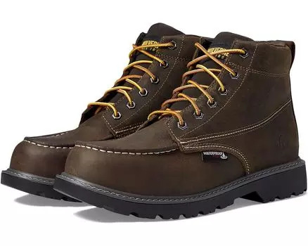 Ботинки Wolverine Floorhand Moc Toe Waterproof Steel Toe 6", цвет Dark Coffee