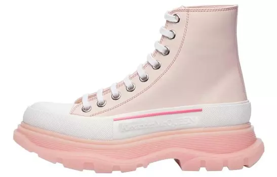Ботинки женские Alexander Mcqueen Tread Slick Martin, розово-белый