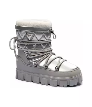 Ботинки женские Guess зимние на рифленой подошве, серебряный