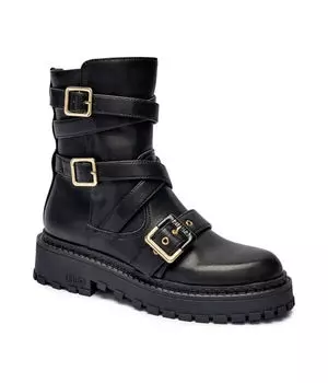 Ботинки женские Liu Jo кожаные с пряжками, черный