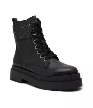 Ботинки женские Liu Jo кожаные высокие с заклепками, черный