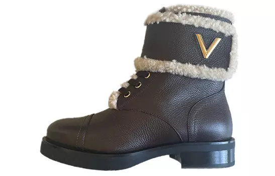 Ботинки женские Louis Vuitton с мехом, черный