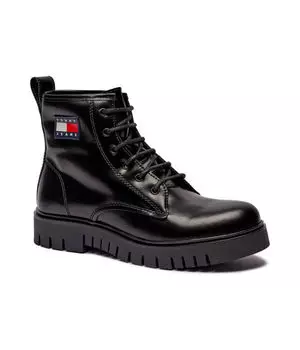 Ботинки женские Tommy Jeans высокие из лакированной кожи, черный