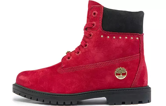 Ботинки женские высокие, темно-красные Timberland