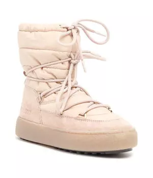 Ботинки зимние Moon Boot с элементами кожи, розовый