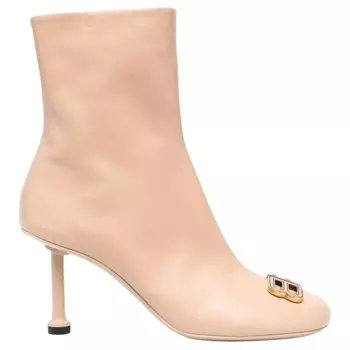 Ботинльоны Balenciaga на каблуке 80 мм, пудровый