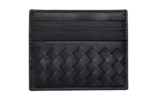 Bottega Veneta Чехол для карт Intrecciato, черный