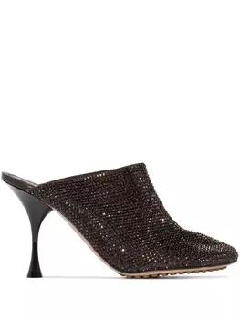 Bottega Veneta декорированные мюли Dot Sock 90, коричневый