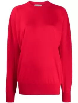Bottega Veneta джемпер с драпировкой и круглым вырезом, красный