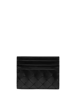 Bottega Veneta картхолдер с плетением Intrecciato, черный
