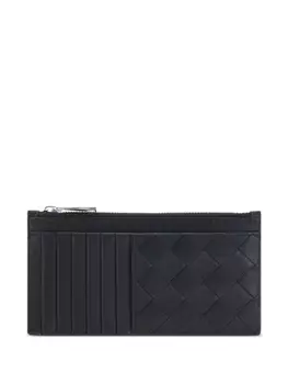 Bottega Veneta картхолдер с плетением Intrecciato, черный
