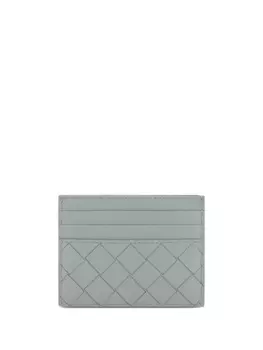Bottega Veneta картхолдер с плетением Intrecciato, серый