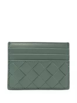 Bottega Veneta картхолдер с плетением Intrecciato, зеленый