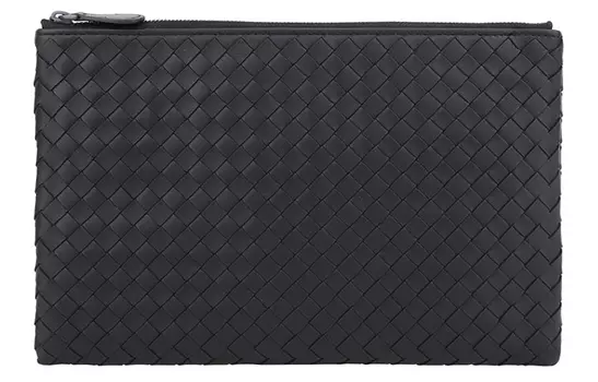 Bottega Veneta Клатч Biletto Intrecciato из кожи наппа, черный