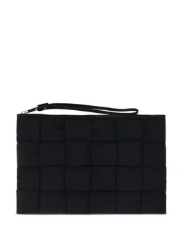 Bottega Veneta клатч на молнии с плетением Intrecciato, черный