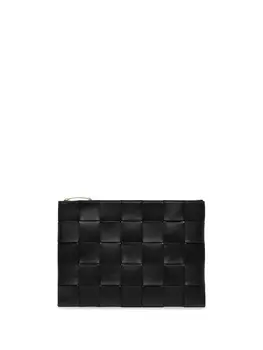 Bottega Veneta клатч с плетением Intrecciato, черный