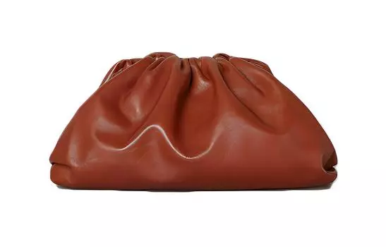 Bottega Veneta Клатч женский из коровьей кожи, обычный, ржаво-красный