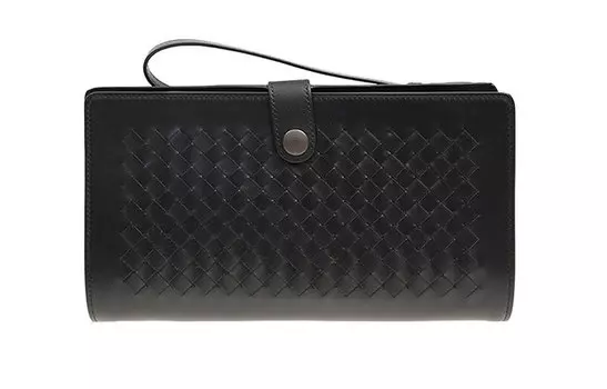 Bottega Veneta Кошелек из овчины, черный, мужской