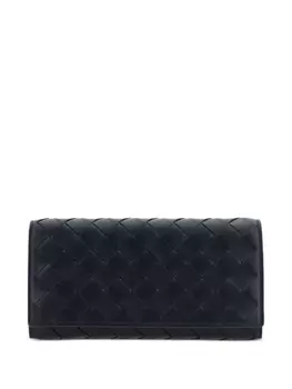 Bottega Veneta кошелек с плетением Intrecciato, черный