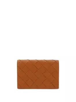 Bottega Veneta кошелек с плетением Intrecciato, коричневый