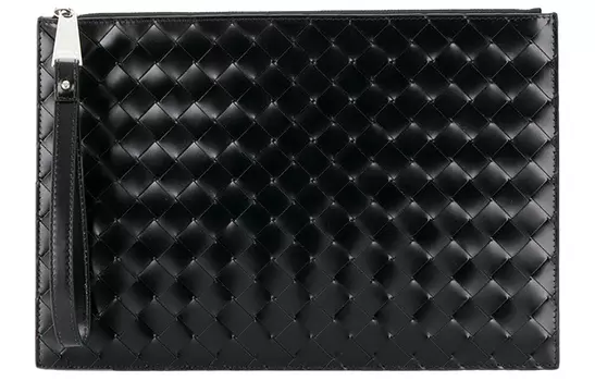 Bottega Veneta Кожаный клатч мужской черный
