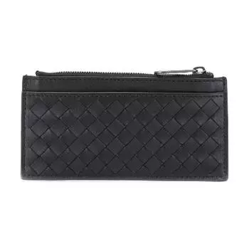 Bottega Veneta Кожаный кошелек, держатель для карт, черный, мужской