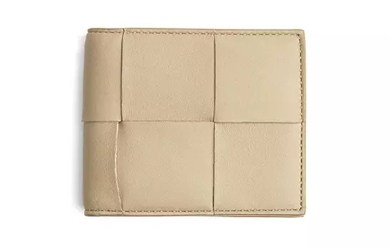 Bottega Veneta Кожаный кошелек Trumpets для мужчин, серо-коричневый