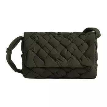 Bottega Veneta Легкая сумка через плечо из бумажного нейлона, маленькая, мужская, темно-зеленая