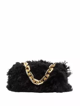 Bottega Veneta меховая сумка на плечо Chain Pouch, черный