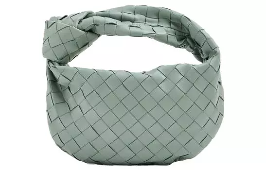 Bottega Veneta Мини-сумка Jodie с верхней ручкой Intreccio, зеленая