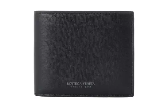 Bottega Veneta Мужской кожаный кошелек-половинка, черный