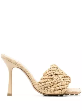 Bottega Veneta плетеные мюли Lido 110, нейтральный цвет
