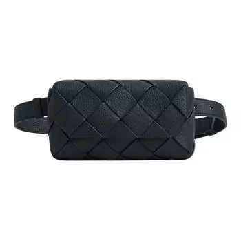 Bottega Veneta Поясная сумка из коровьей кожи, обычная, мужская, цвет "серый-теневой"
