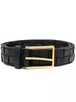 Bottega Veneta ремень с плетением Intrecciato, черный
