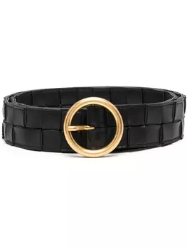 Bottega Veneta ремень с плетением Intrecciato, черный