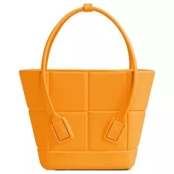 Bottega Veneta Резиновая мини-сумка BV ARCO, женская, оранжевая