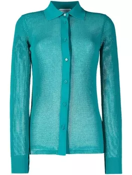 Bottega Veneta рубашка с кристаллами, синий