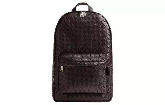 Bottega Veneta Рюкзак из коровьей кожи, средний размер, мужской, шоколадно-коричневый
