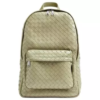 Bottega Veneta Рюкзак из коровьей кожи, серебристый, средний, мужской, пещерно-зеленый